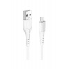 Дата-кабель More choice USB 2.4A для micro USB K22m TPE 1м (Whit...