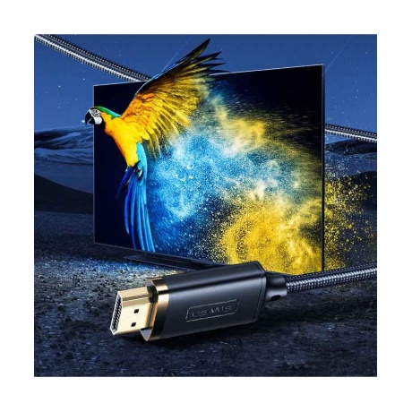 Кабель USAMS US-SJ509 U70 HDMI - Lightning, версия 1.4, 2м, нейлоновая оплетка, черный (SJ509HD01) - фото 4