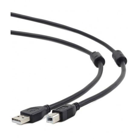 Кабель USB 2.0 Pro Cablexpert CCF2-USB2-AMBM-6 (1.8м, AM/BM, экран, 2 феррит.кольца, черный, пакет) (CCF2-USB2-AMBM-6) - фото 1