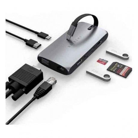 USB-C адаптер Satechi Type-C On-the-Go Multiport Adapter Серый Космос - фото 4