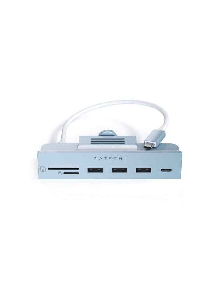USB-C-концентратор Satechi Aluminum USB-C Clamp Hub для 24 iMac синий usb c hub 10 in 1 type c hub multiport adapter with 4k hdmi pd power delivery ethernet vga audio output 3 usb sd micro sd card reader compatib