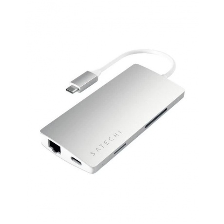 USB-концентратор Satechi Aluminum Multi-Port Adapter V2 серебряный - фото 2
