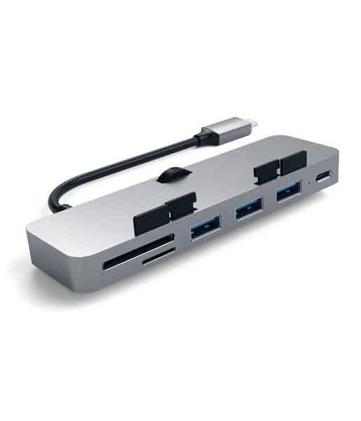 USB-концентратор Satechi Aluminum Type-C Clamp Hub Pro для new 2017 iMac и iMac Pro серый космос - фото 1
