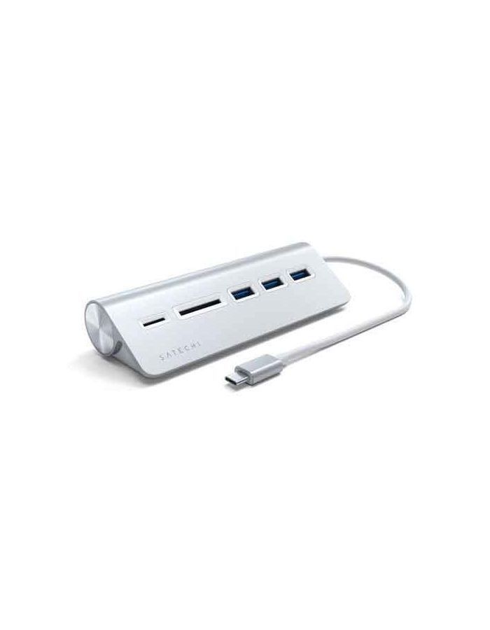 USB-концентратор Satechi Type-C USB Hub & Micro/SD Card Reader серебряный, цвет серебро - фото 1