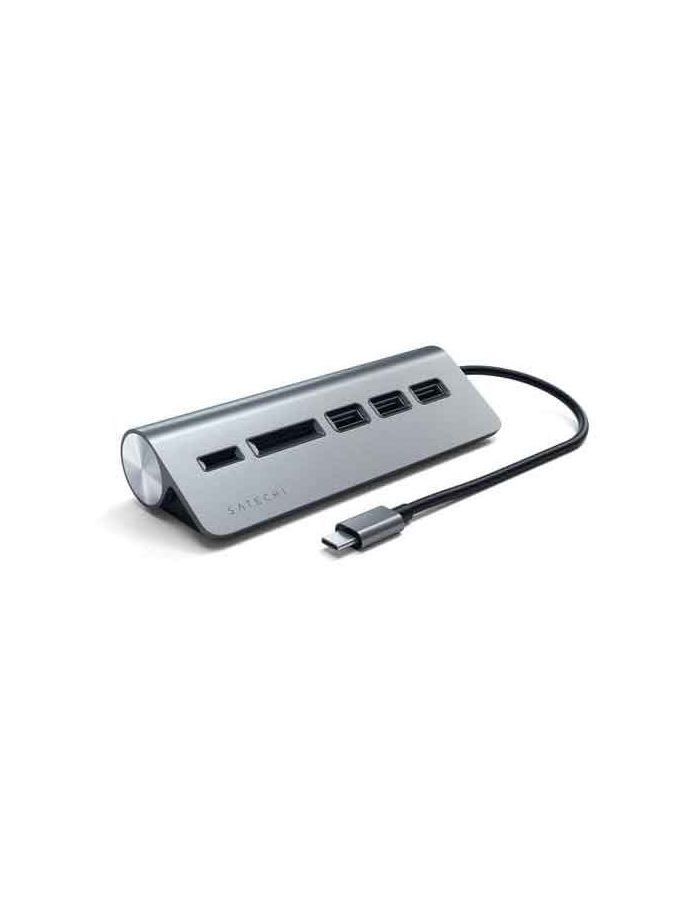 USB-концентратор Satechi Type-C USB Hub & Micro/SD Card Reader серый космос - фото 1