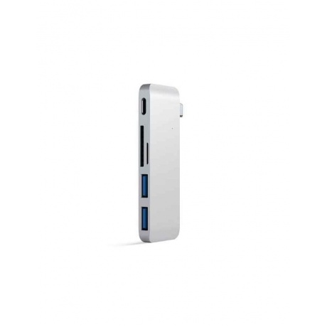 USB-хаб Satechi Type-C USB 3.0 Passthrough Hub для Macbook 12&quot; серебряный - фото 1