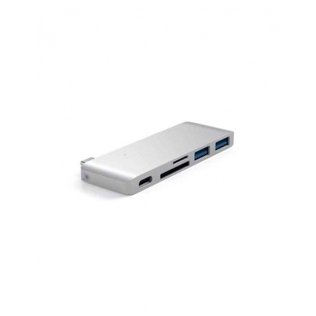 USB-хаб Satechi Type-C USB 3.0 Passthrough Hub для Macbook 12&quot; серебряный - фото 2