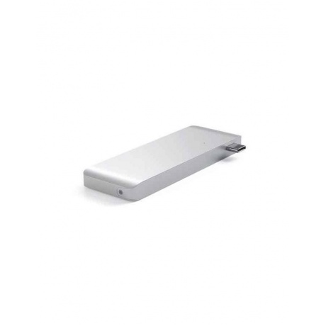 USB-хаб Satechi Type-C USB 3.0 Passthrough Hub для Macbook 12&quot; серебряный - фото 3