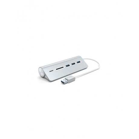 USB-хаб и кардридер Satechi Aluminum USB 3.0 Hub &amp; Card Reader серебряный - фото 1
