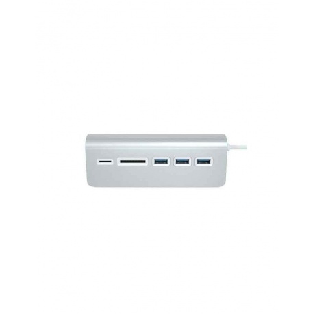 USB-хаб и кардридер Satechi Aluminum USB 3.0 Hub &amp; Card Reader серебряный - фото 2