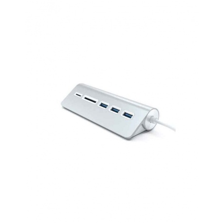 USB-хаб и кардридер Satechi Aluminum USB 3.0 Hub &amp; Card Reader серебряный - фото 4