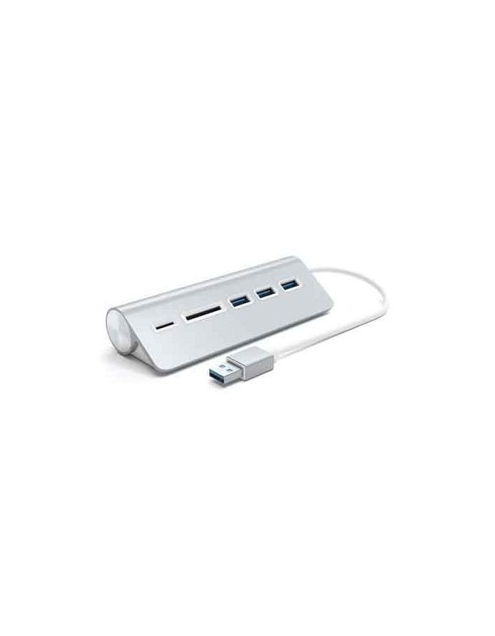 USB-хаб и кардридер Satechi Aluminum USB 3.0 Hub & Card Reader серебряный, цвет серебро - фото 1