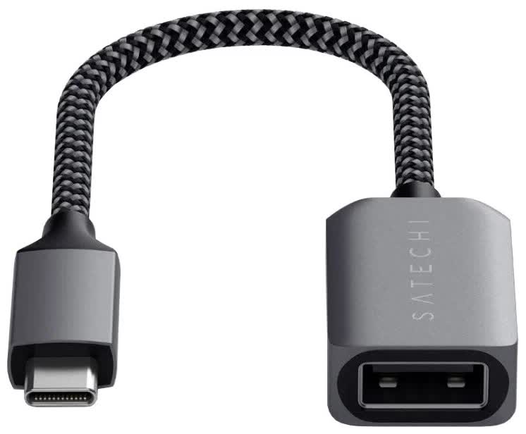 Кабель-адаптер Satechi USB-C to USB 3.0 серый космос кабель адаптер satechi usb c to usb 3 0 цвет серый космос