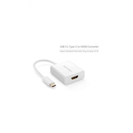 Адаптер UGREEN 40273 USB-C to HDMI Adapter белый - фото 3