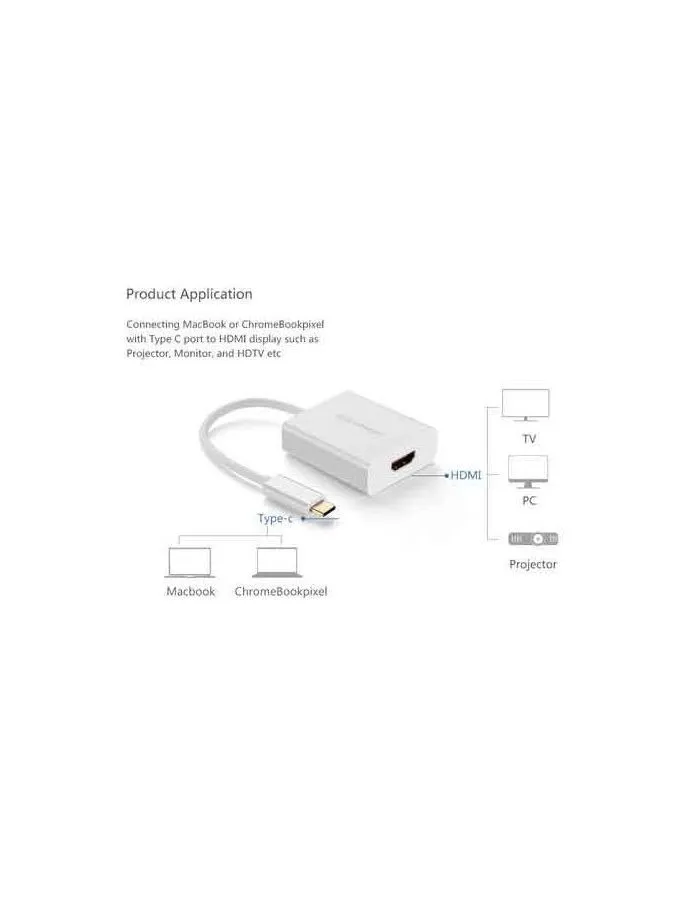 Адаптер UGREEN 40273 USB-C to HDMI Adapter белый - фото 4