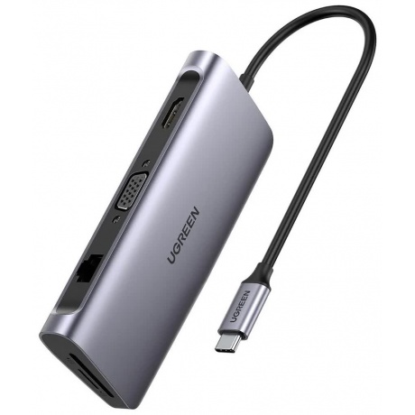 Адаптер UGREEN CM179 (40873) USB Type C Multifunctional Adapter серый - фото 1
