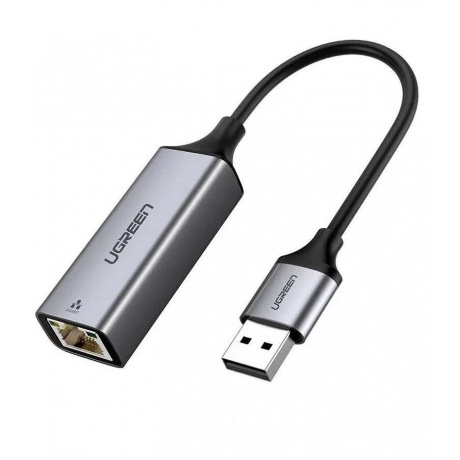 Адаптер UGREEN CM209 (50922) USB to RJ45 Ethernet Adapter Aluminum Case серый космос - фото 1