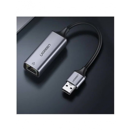 Адаптер UGREEN CM209 (50922) USB to RJ45 Ethernet Adapter Aluminum Case серый космос - фото 3