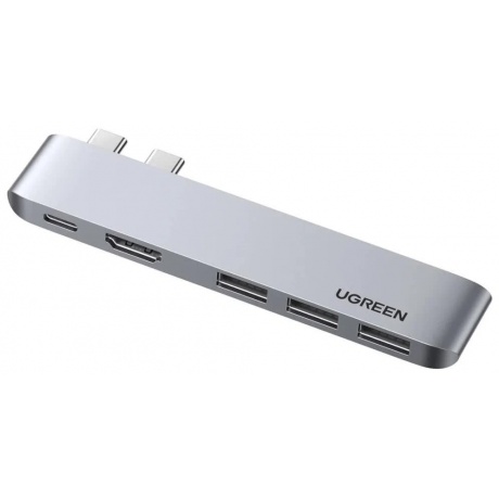 Адаптер UGREEN CM251 (60559) USB-C Multifunction Adapter серый космос - фото 2