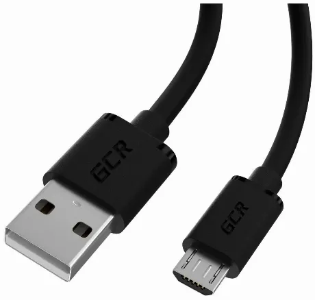 Кабель GCR QC 1.5m MicroUSB, быстрая зарядка, черный нейлон GCR-...