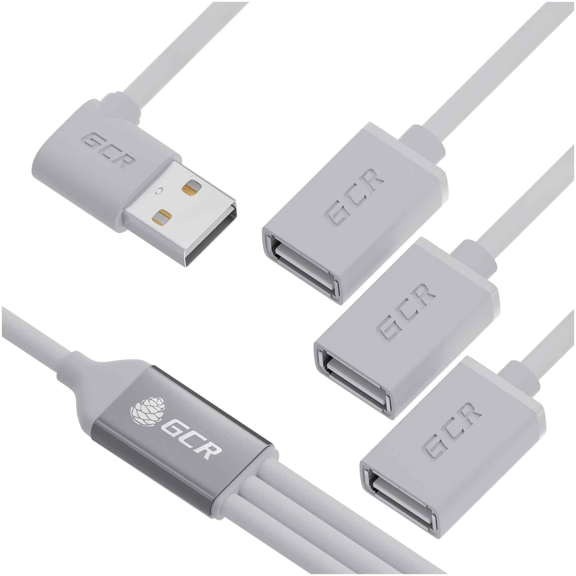 Хаб USB GCR Hub 2.0 на 3 порта, 0.35m, гибкий белый GCR-53355 хаб usb gcr hub 2 0 на 3 порта 1 2m гибкий белый gcr 53356