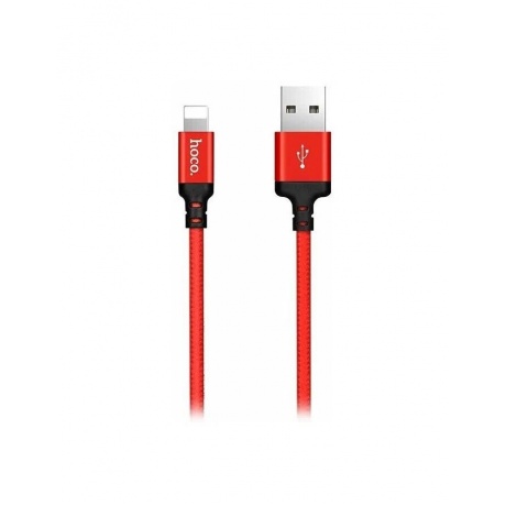 Дата-кабель Hoco X14, USB - Lightning, черно-красный, 2 метра (62899) - фото 2
