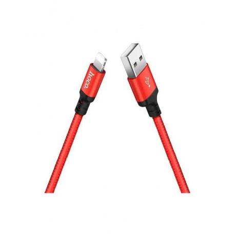Дата-кабель Hoco X14, USB - Lightning, черно-красный, 2 метра (62899) - фото 7