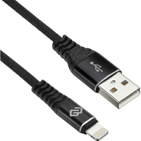 

Кабель Digma LIGHT-2M-BRAIDED-BLK USB (m)-Lightning (m) 2м черный