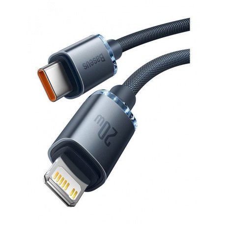 Кабель Baseus Crystal Shine USB Type-C to Lightning 20W 2m Black CAJY000301 - фото 1