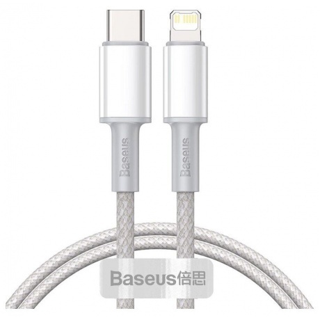 

Кабель Baseus High Density Braided USB Type-C - Lightning 20W 1m White CATLGD-02