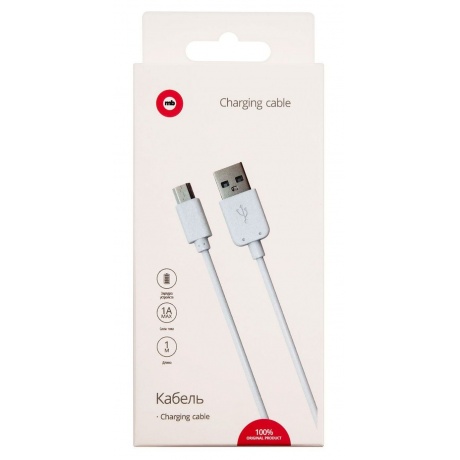 Дата-кабель MB mObility USB - micro USB, оплетка PVC, белый - фото 3