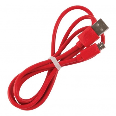 Дата-кабель MB mObility USB - micro USB, плоский, 2 метра, 3А,красный УТ000027530 - фото 2
