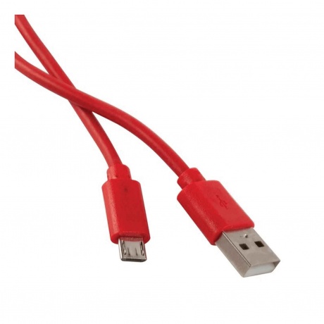 Дата-кабель MB mObility USB - micro USB, плоский, 2 метра, 3А,красный УТ000027530 - фото 3