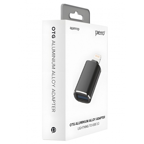 Адаптер PERO AD02 OTG LIGHTNING TO USB 3.0, черный - фото 4