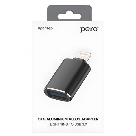 Адаптер PERO AD02 OTG LIGHTNING TO USB 3.0, черный - фото 5