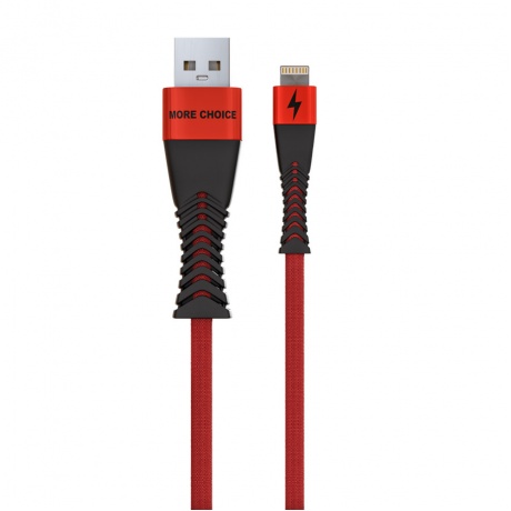 Дата-кабель More choice K41Si Red Black Smart USB 2.4A - фото 1
