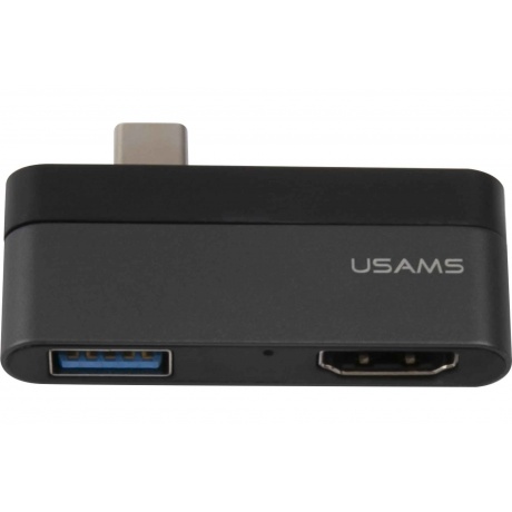 Адаптер USAMS US-SJ462 Type-C mini HUB (USB+HDMI), серый (SJ462HUB01) - фото 2