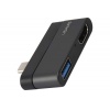 Адаптер USAMS US-SJ462 Type-C mini HUB (USB+HDMI), серый (SJ462H...