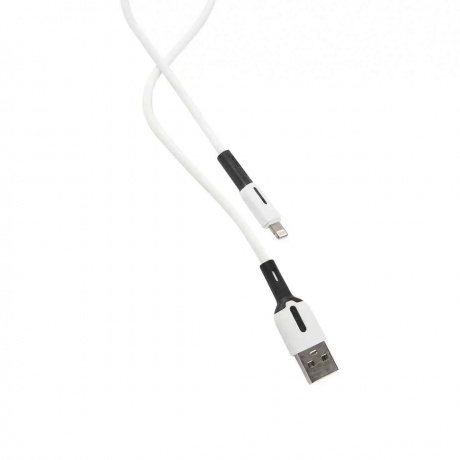 Дата-Кабель USAMS US-SJ456 U51 USB - Lightning с индикатором (2 м) силиконовый, белый (SJ456USB01) - фото 1