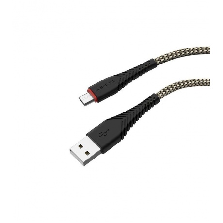 Дата-кабель Borofone BX25 Powerful, USB - Micro-USB, 2.4A, черный (03477) - фото 1