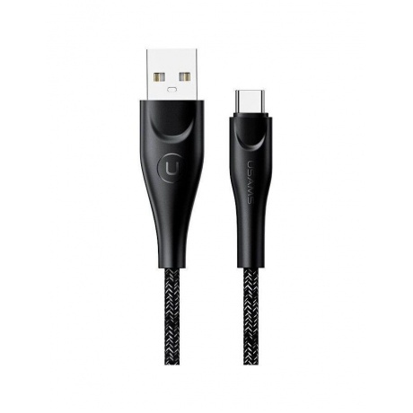 Дата-Кабель USAMS-SJ395 USB - Type-C (2 м) нейлоновая оплетка, черный (SJ395USB01) - фото 1