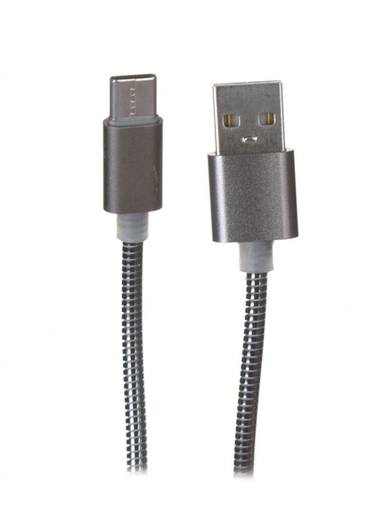 Дата-кабель Red Line S7 USB – Type-C, металлическая обмотка, черный