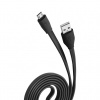 Кабель OLMIO USB 2.0 - microUSB, 1м, 2.1A, черный, плоский