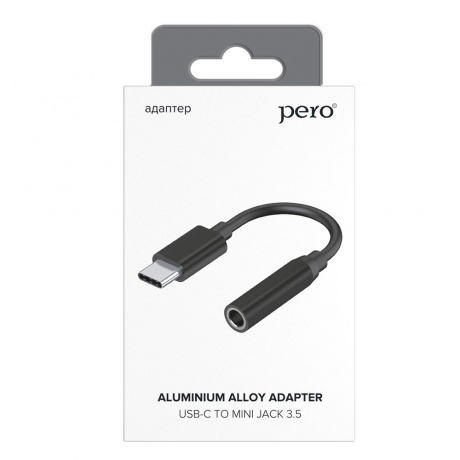 Адаптер PERO AD09 USB-C TO MINI JACK 3.5MM, черный - фото 2