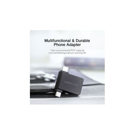 Адаптер UGREEN (30453) 2 in 1 Adapter Micro USB Male + USB Type C Male to USB 3.0 Female черный - фото 14