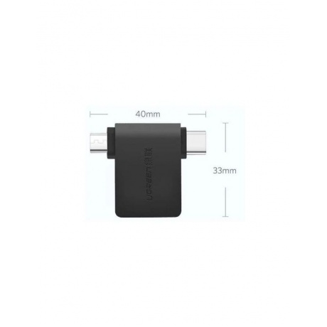 Адаптер UGREEN (30453) 2 in 1 Adapter Micro USB Male + USB Type C Male to USB 3.0 Female черный - фото 3