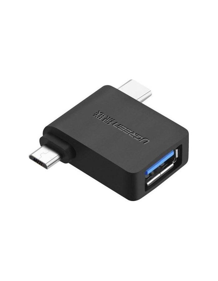 цена Адаптер UGREEN (30453) 2 in 1 Adapter Micro USB Male + USB Type C Male to USB 3.0 Female черный