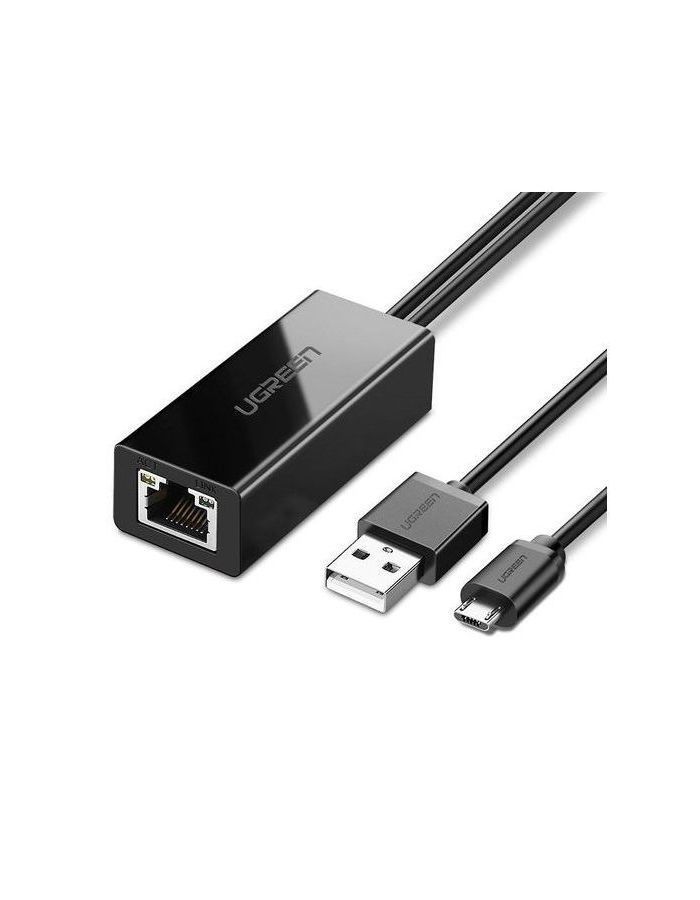 Адаптер UGREEN (30985) Ethernet Adapter For Chromecast And Micro TV Sticks черный адаптер ugreen 20502 3 5mm male to 2 5mm female adapter