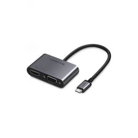 Адаптер UGREEN CM162 (50505) USB-C to HDMI + VGA +USB 3.0 Adapter With PD серый космос - фото 1