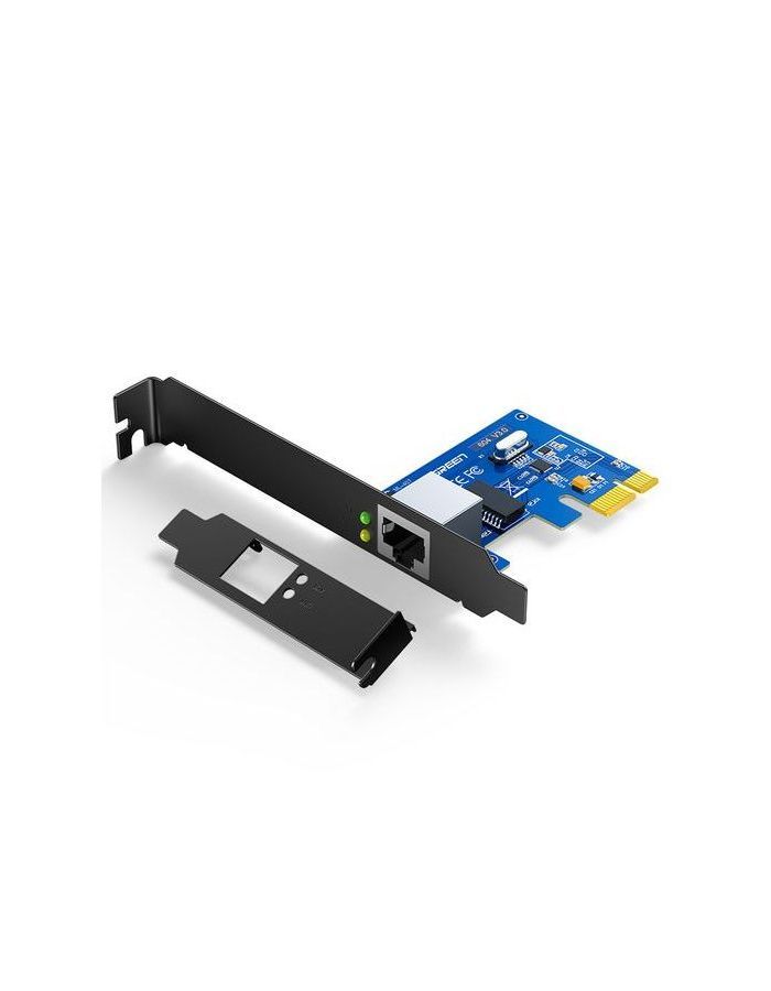 Адаптер UGREEN US230 (30771) Gigabit 10/100/1000Mbps PCI Express Network Adapter Black райзер карта ver018 pci e pci express 6pin адаптер ver018 pci express 1x до 16x 6pin адаптер для видеокарты